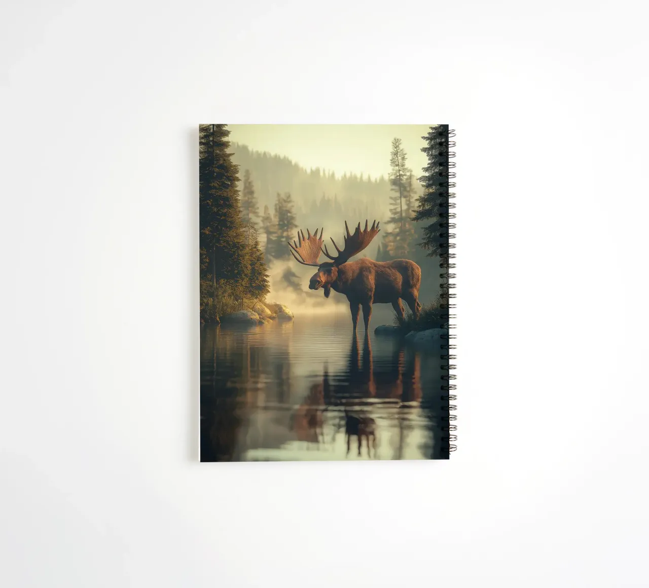 moose lake forest trees spiral notebook by Kirsten C Nolan