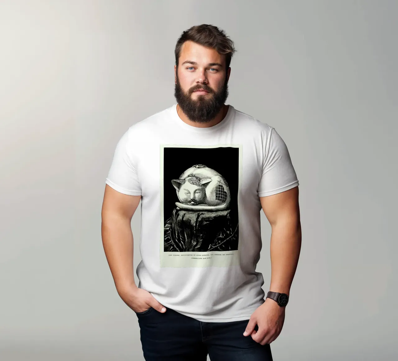 Chat Endormi t-shirt da Vintage by JUNIQE