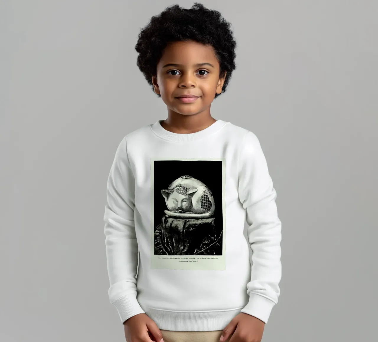 Chat Endormi felpa bambino da Vintage by JUNIQE