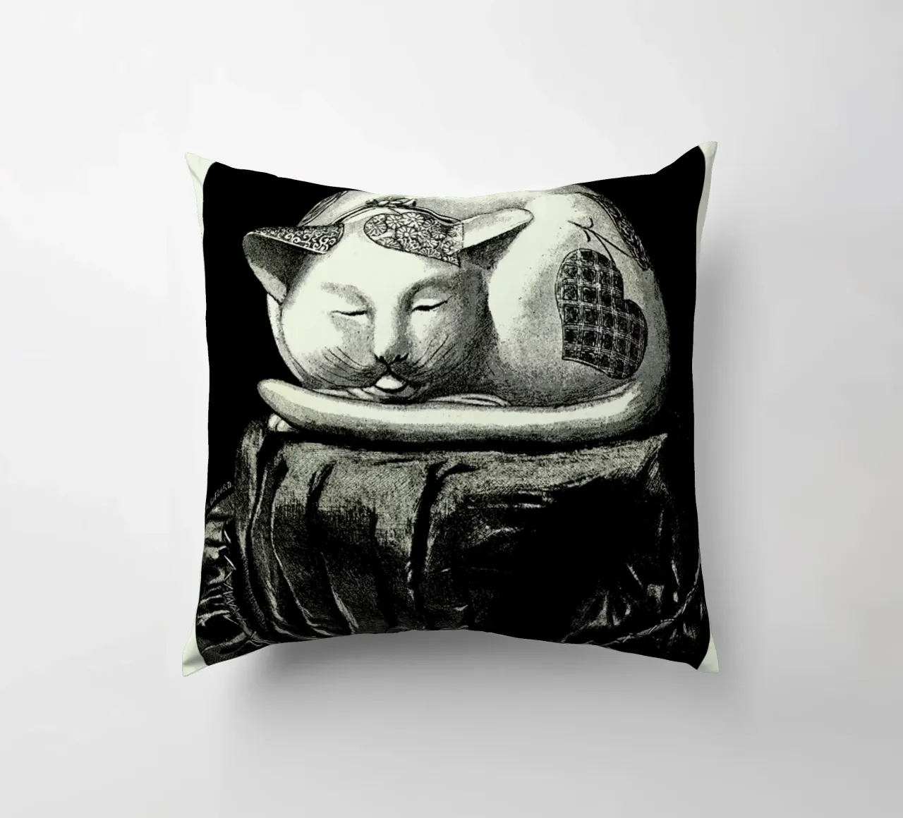 Chat Endormi cuscino da Vintage by JUNIQE