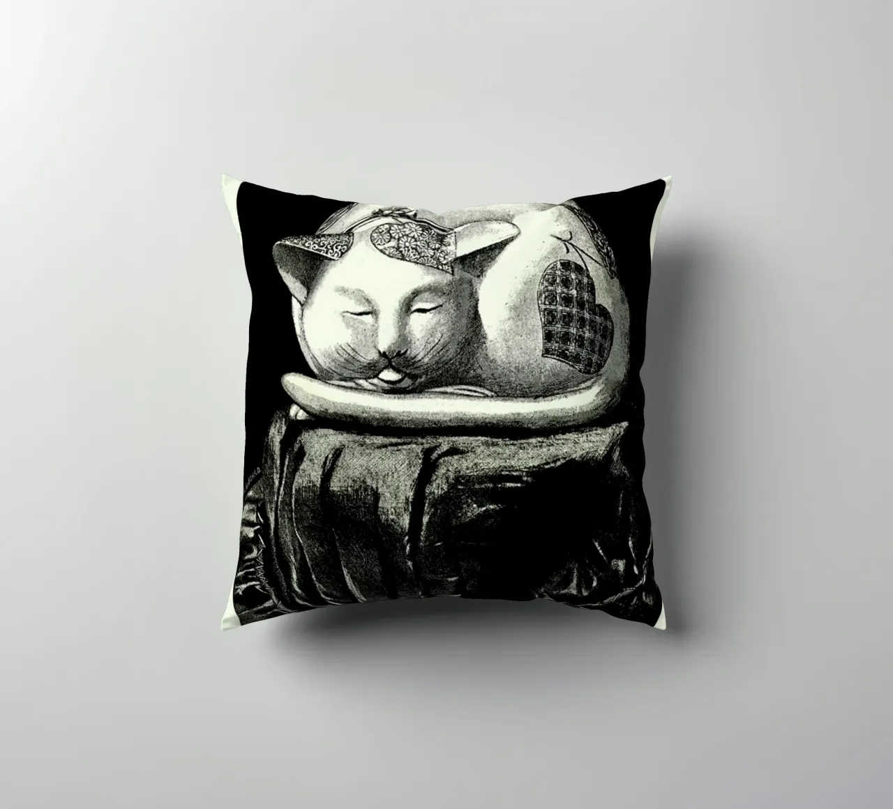 Chat Endormi cuscino da Vintage by JUNIQE
