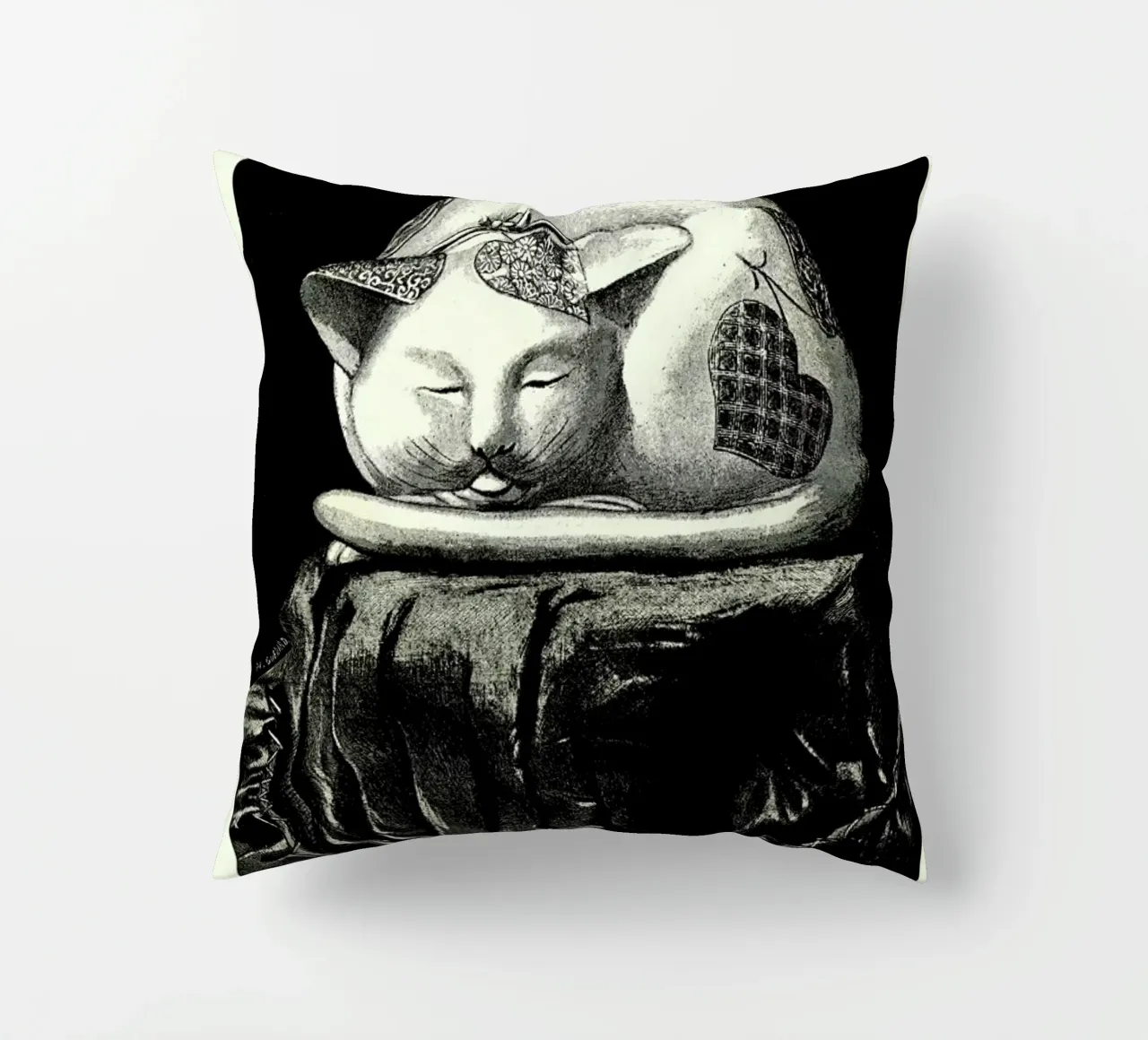 Chat Endormi cuscino da Vintage by JUNIQE
