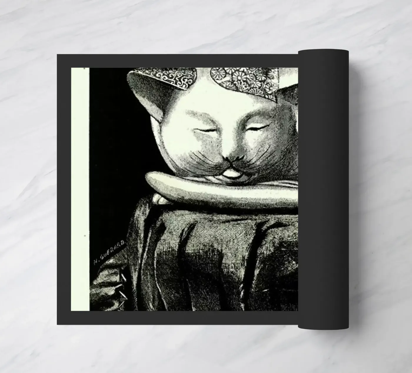 Chat Endormi deurmat van Vintage by JUNIQE