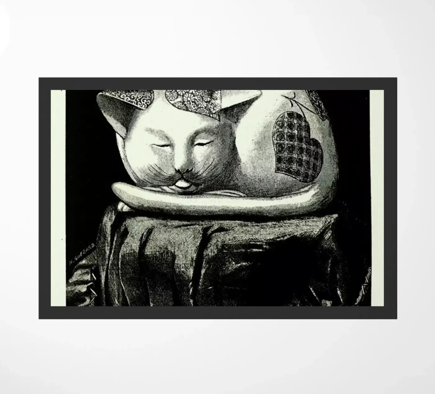 Chat Endormi deurmat van Vintage by JUNIQE