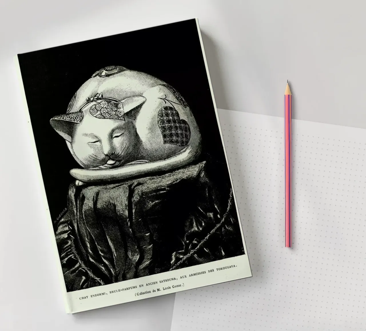 Chat Endormi notebook by Vintage by JUNIQE