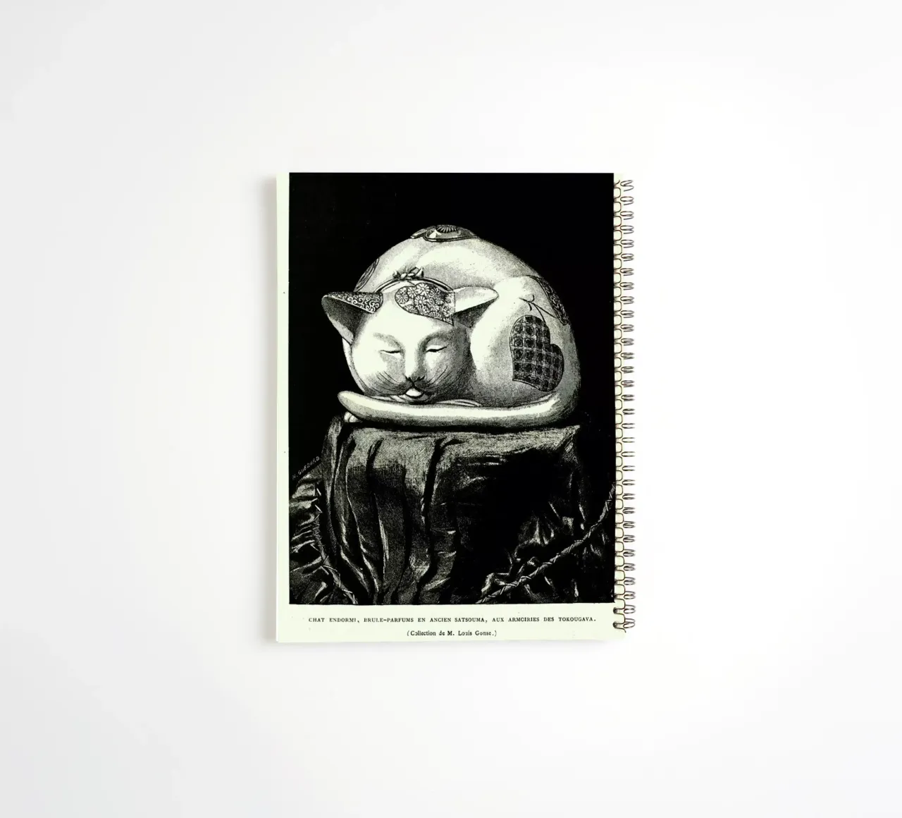 Chat Endormi spiral notebook by Vintage by JUNIQE