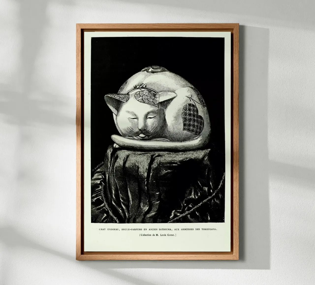 Chat Endormi tela con Cornice a cassetta da Vintage by JUNIQE