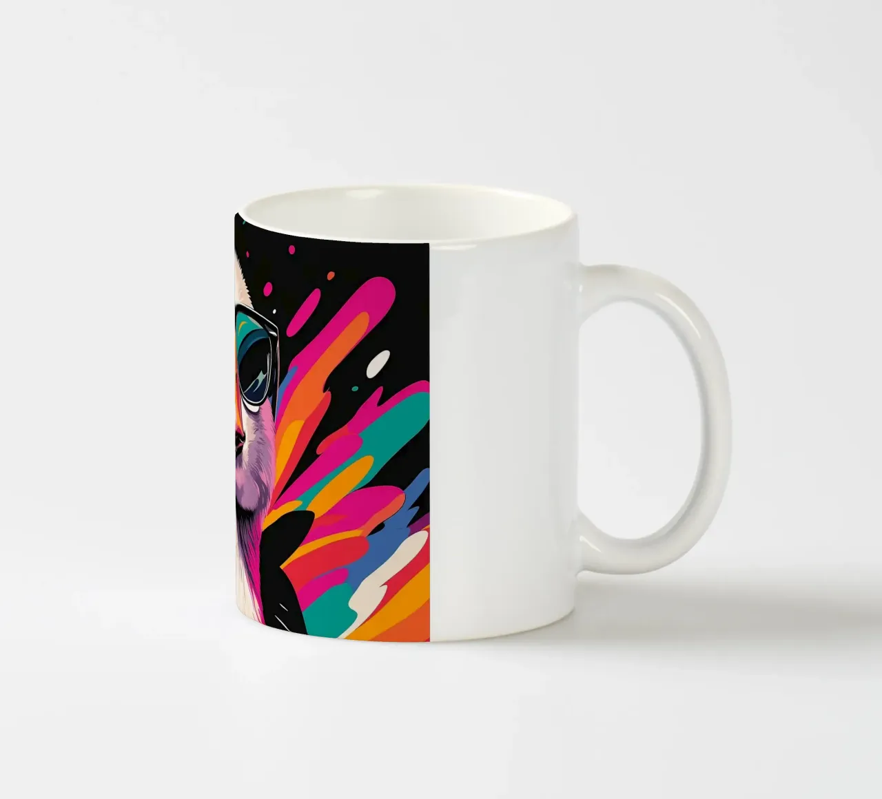 occhiali da sole d'oca piume colorate tazza in ceramica da James Isaac Jackson