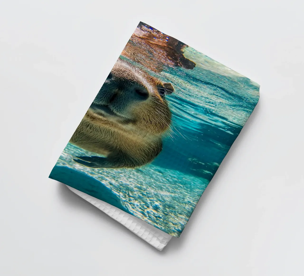 capybara nageant sous l'eau torchon de James Isaac Jackson