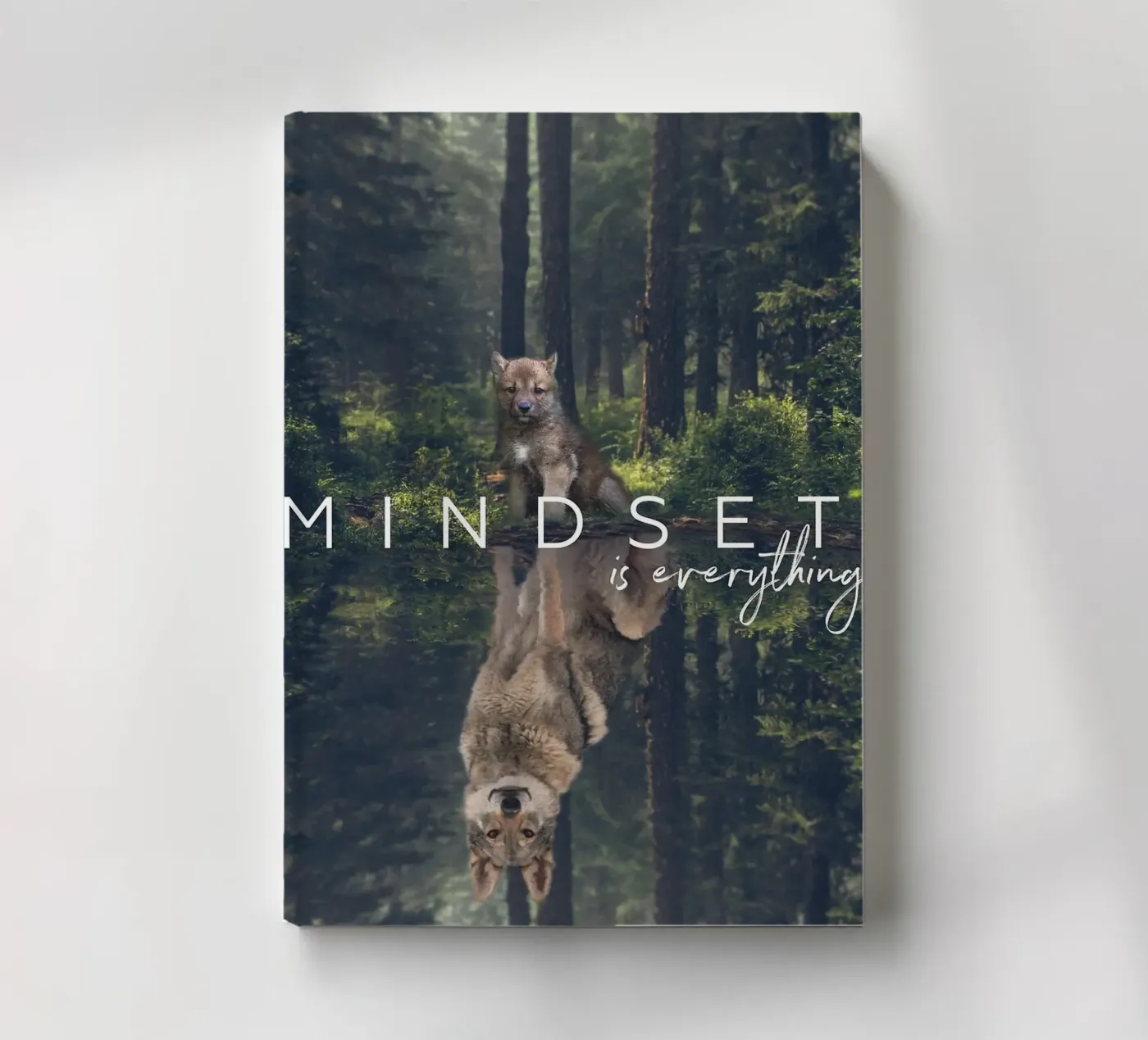 wolf reflection forest trees notebook by James Isaac Jackson