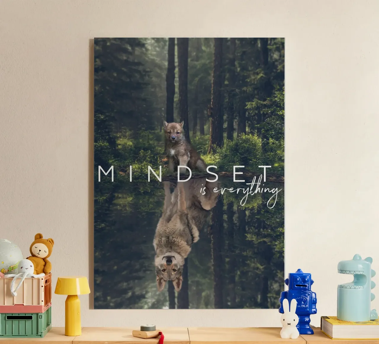 wolf reflection forest trees Acryl-Glas von James Isaac Jackson