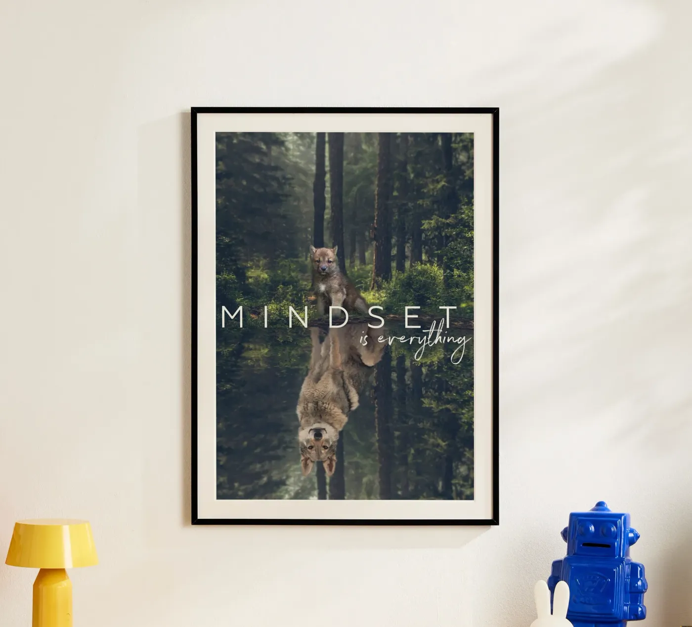 Wolfsreflexion Waldbäume Poster von James Isaac Jackson