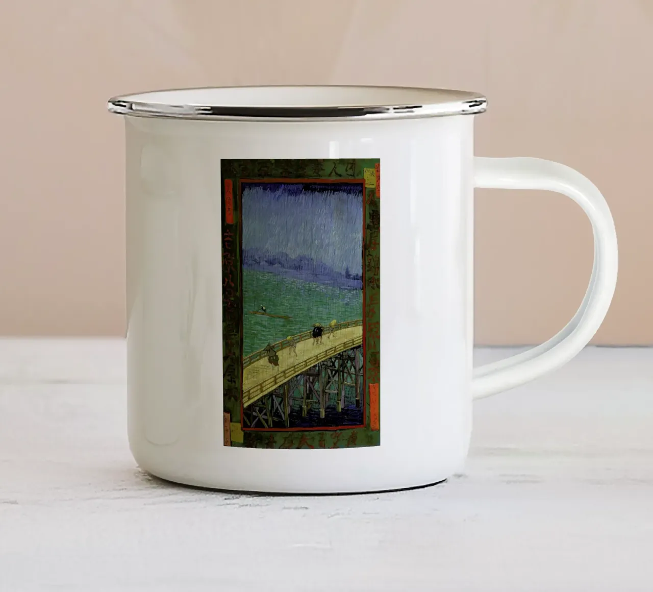 van Gogh - Bridge in the Rain (after Hiroshige) tazza in smalto da ARTOTHEK