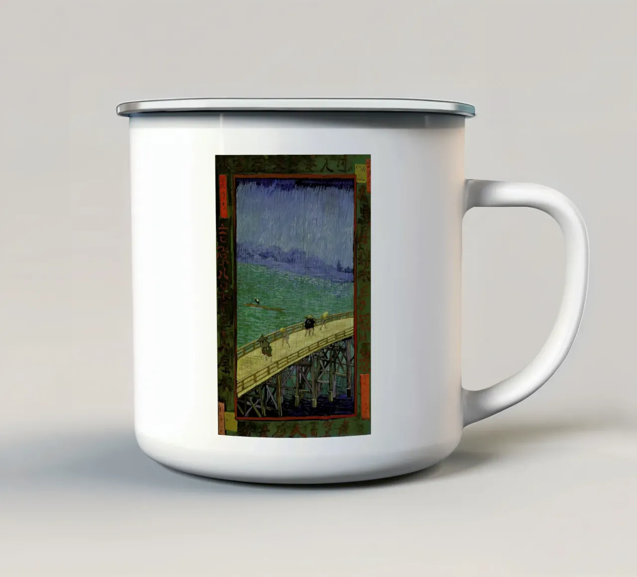 van Gogh - Bridge in the Rain (after Hiroshige) tazza in smalto da ARTOTHEK
