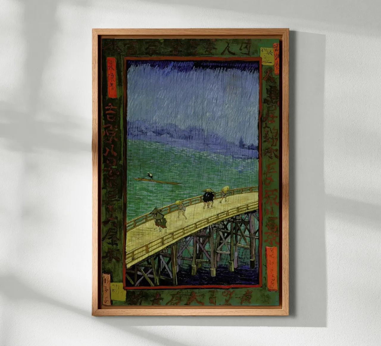 van Gogh - Bridge in the Rain (after Hiroshige) tela con Cornice a cassetta da ARTOTHEK