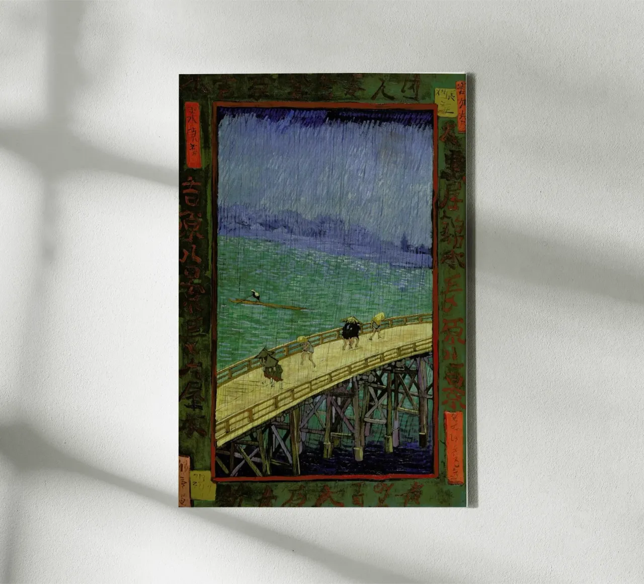 van Gogh - Bridge in the Rain (after Hiroshige) tela con Cornice a cassetta da ARTOTHEK