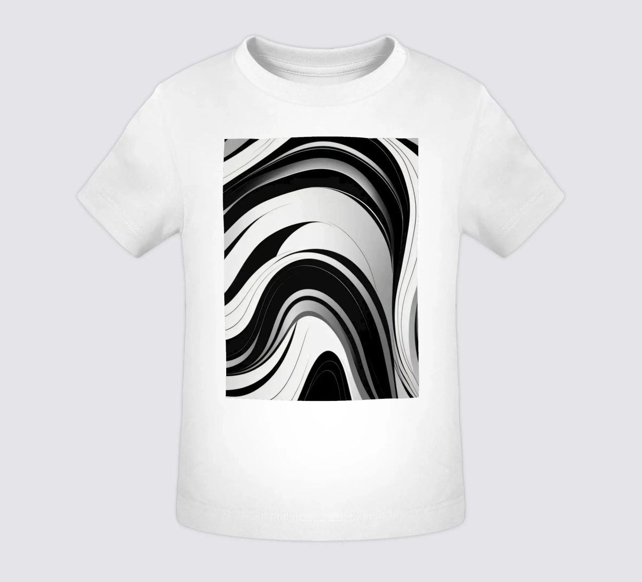 Vorticoso disegno astratto in bianco e nero con linee dinamiche maglietta neonato da DesignDoodle