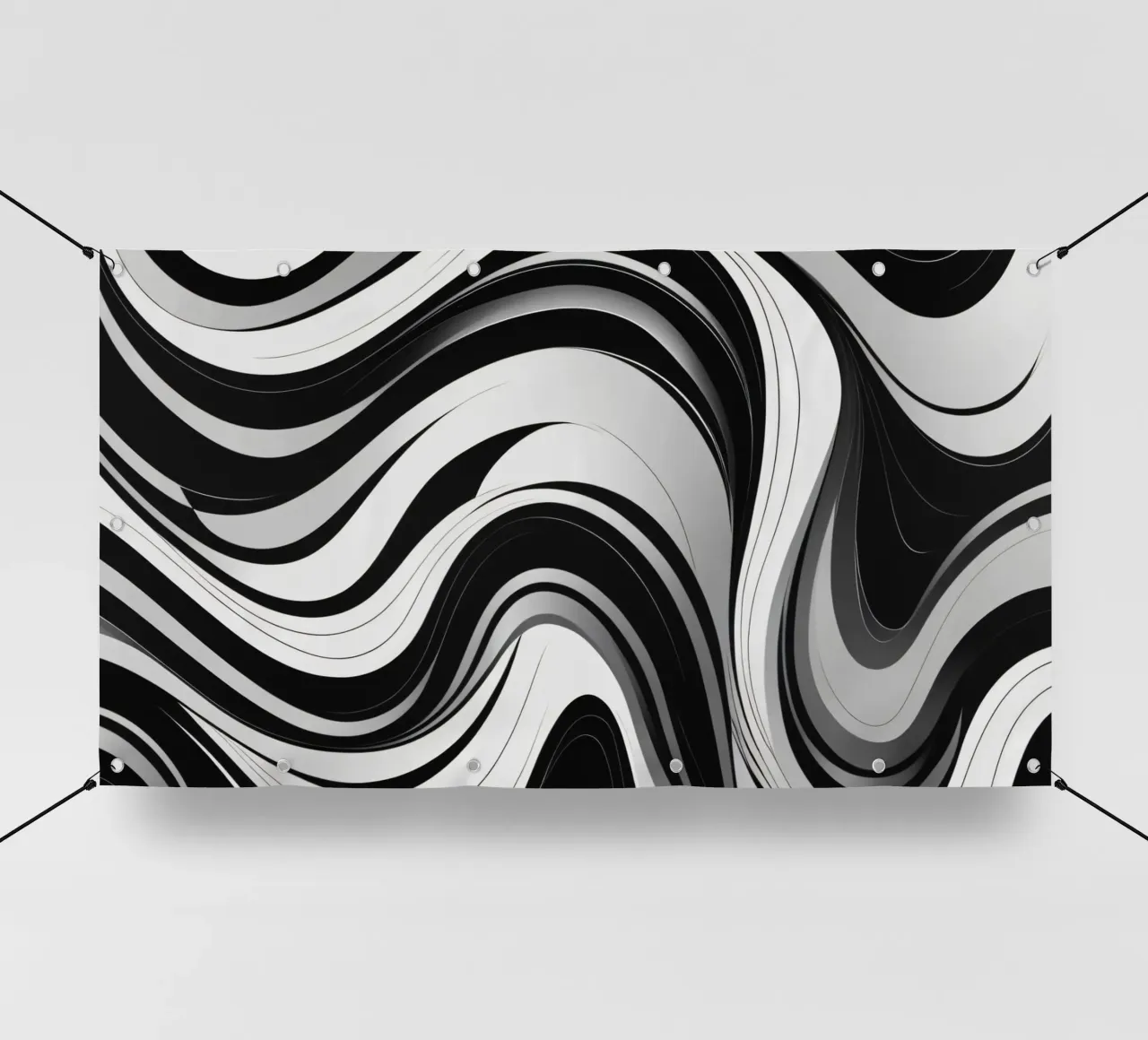 Swirling black and white abstract design with dynamic lines pvc cover by DesignDoodle