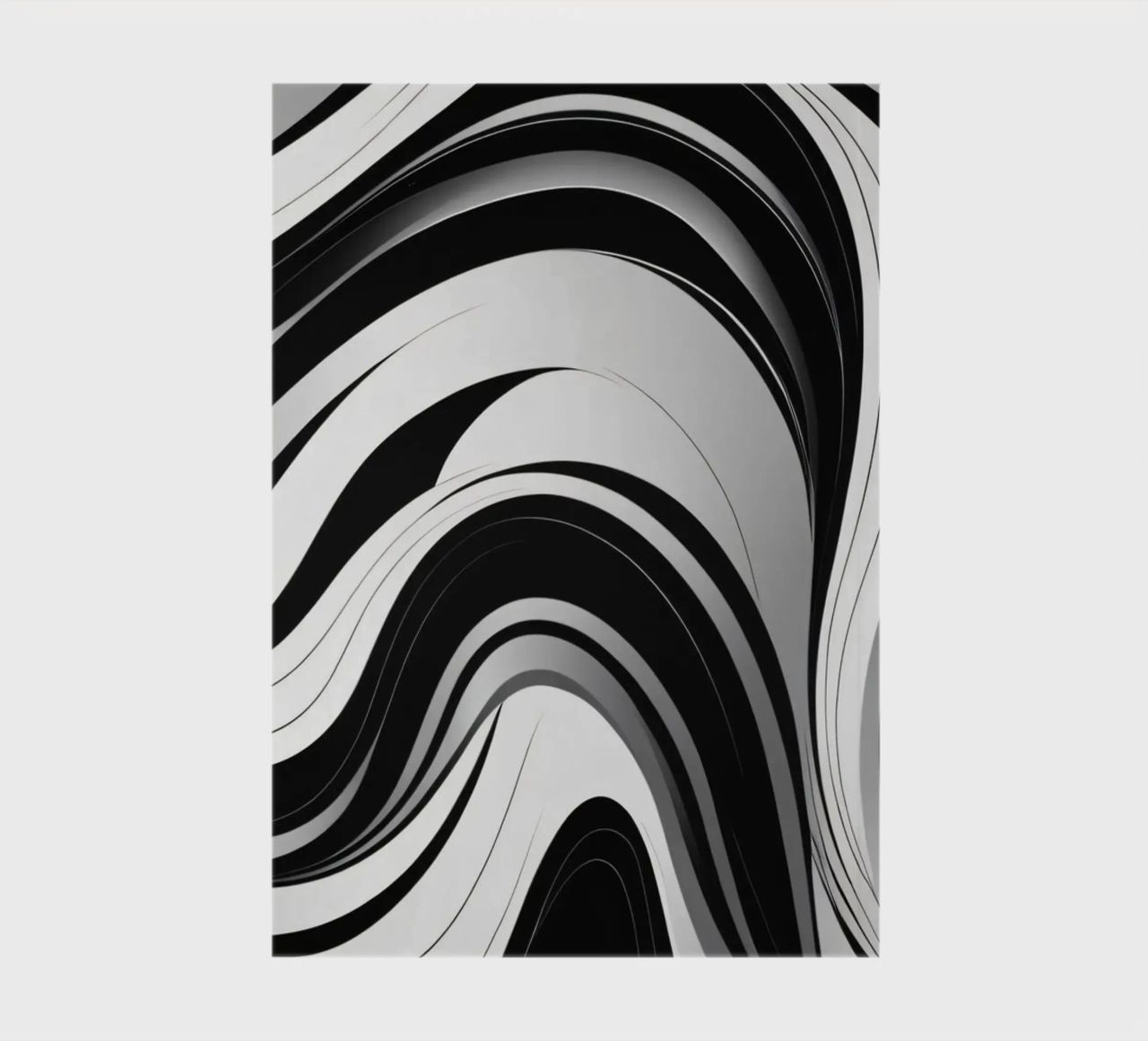 Swirling black and white abstract design with dynamic lines notebook by DesignDoodle