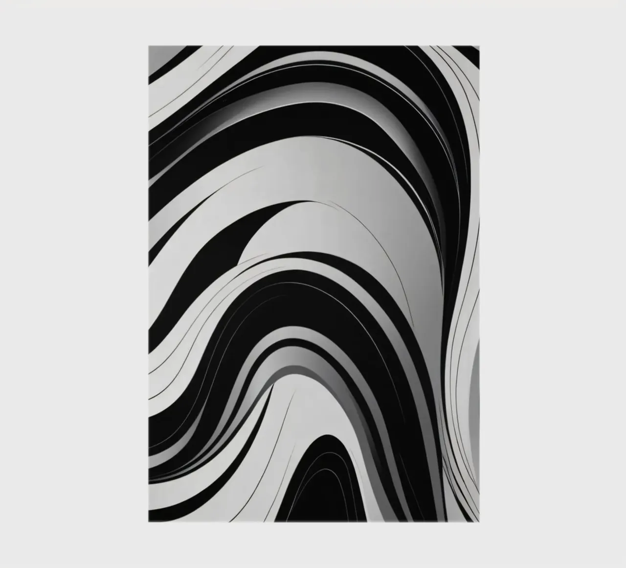 Swirling black and white abstract design with dynamic lines notebook by DesignDoodle