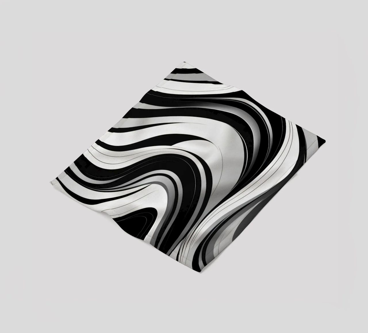 Vorticoso disegno astratto in bianco e nero con linee dinamiche coperta in pile da DesignDoodle