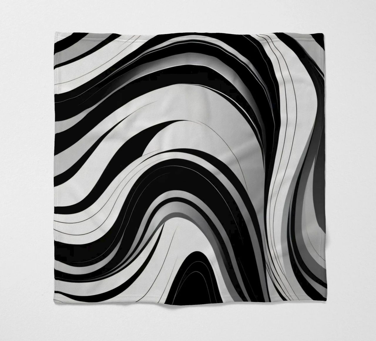 Vorticoso disegno astratto in bianco e nero con linee dinamiche coperta in pile da DesignDoodle