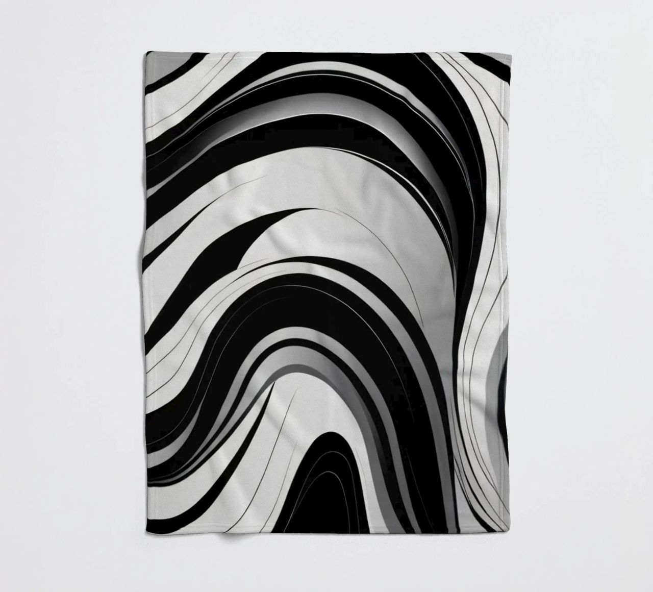 Vorticoso disegno astratto in bianco e nero con linee dinamiche coperta in pile da DesignDoodle