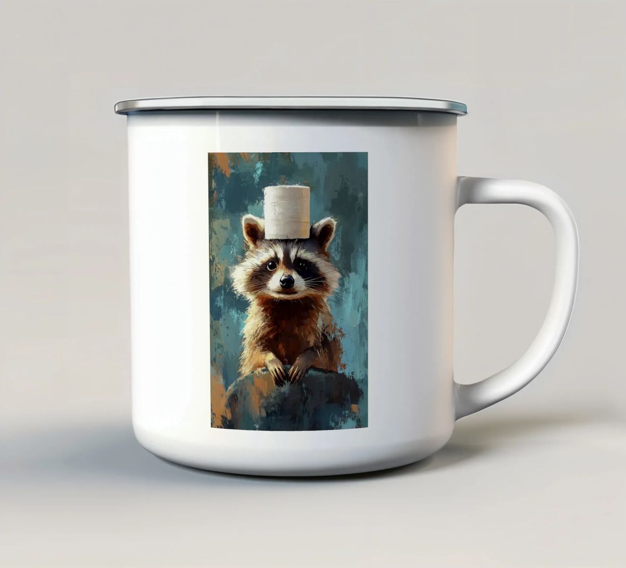 tazza animale procione bosco tazza in smalto da Kip Joseph Davis