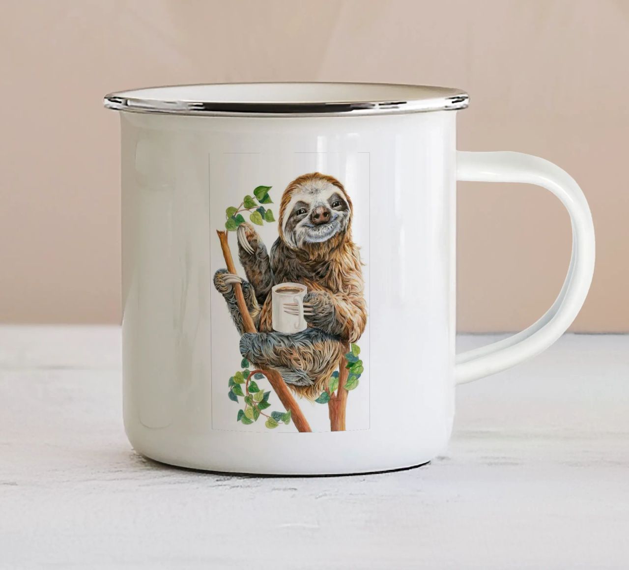 tazza per bradipo foglie di caffè tazza in smalto da Kip Joseph Davis