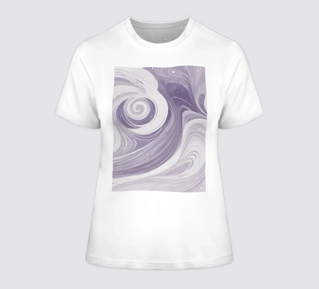 Swirling patterns in shades of purple create a calming room women's fitted t-shirt by DesignDoodle