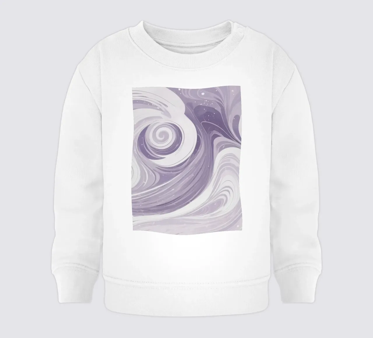 Swirling patterns in shades of purple create a calming room baby sweatshirt by DesignDoodle