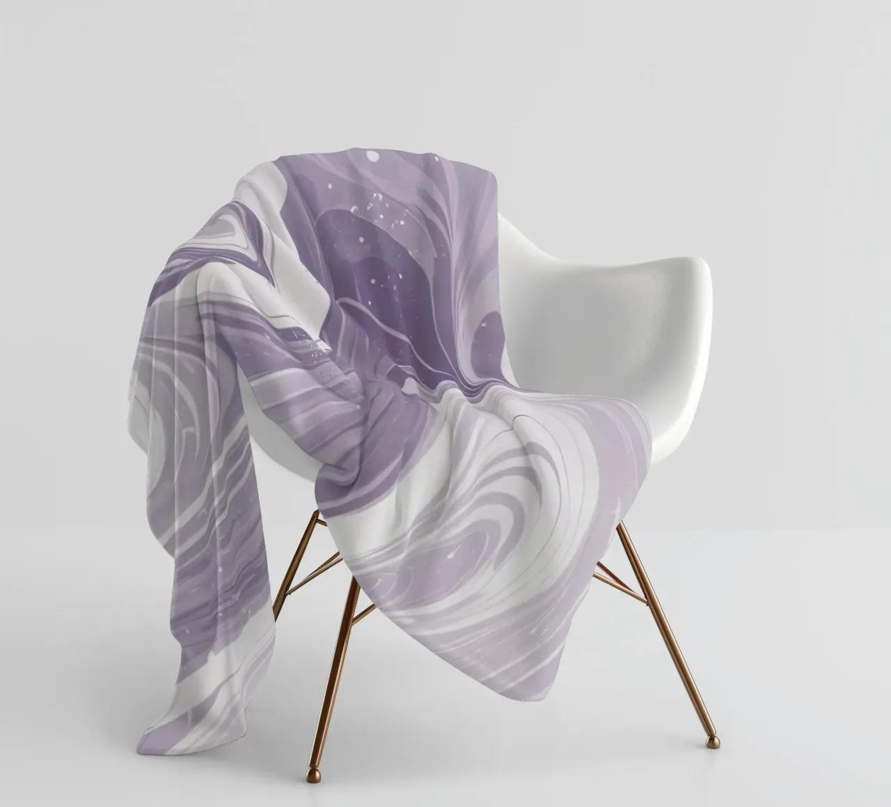 Motivi vorticosi nelle tonalità del viola creano una stanza rilassante coperta in pile da DesignDoodle