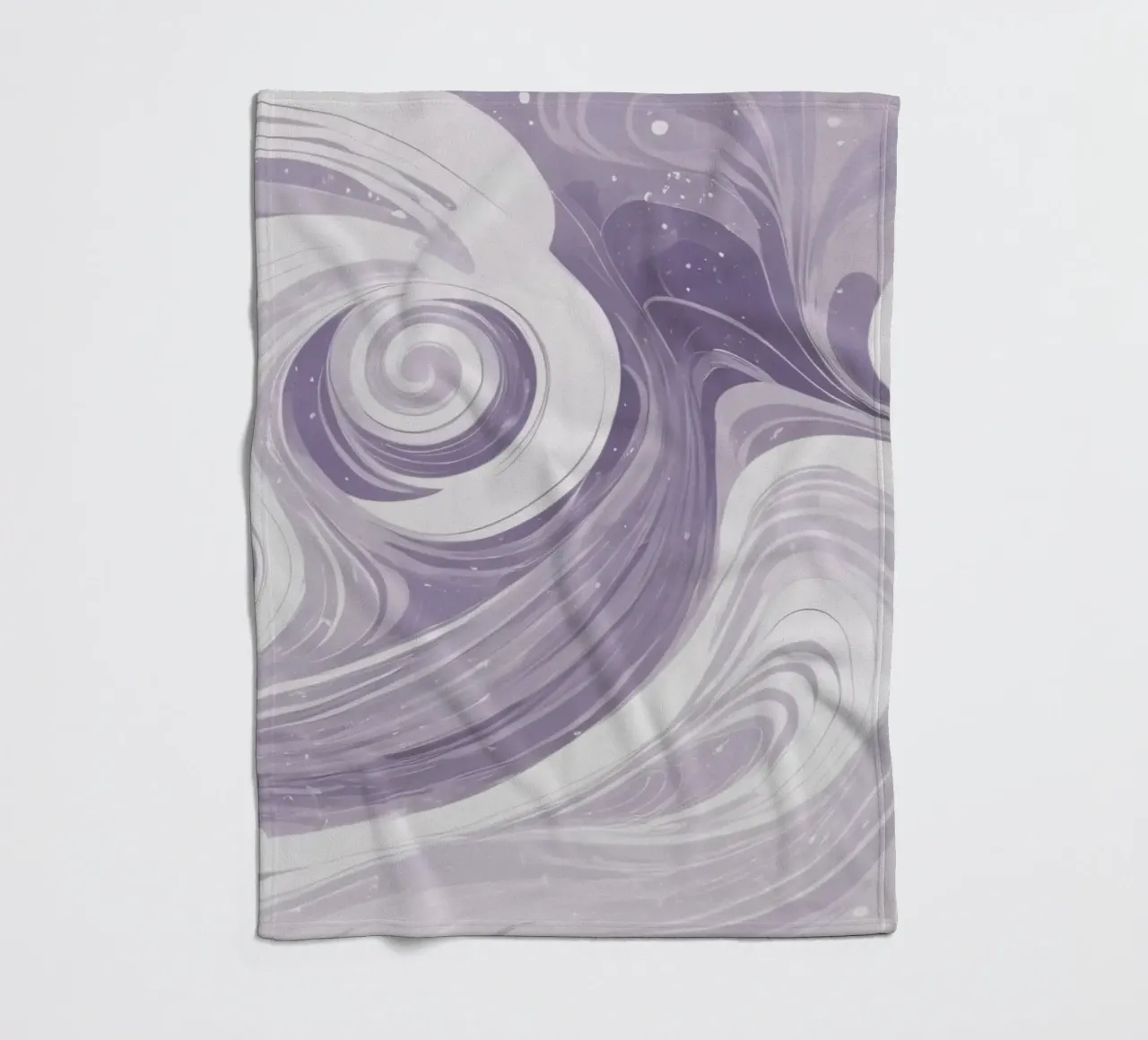 Motivi vorticosi nelle tonalità del viola creano una stanza rilassante coperta in pile da DesignDoodle