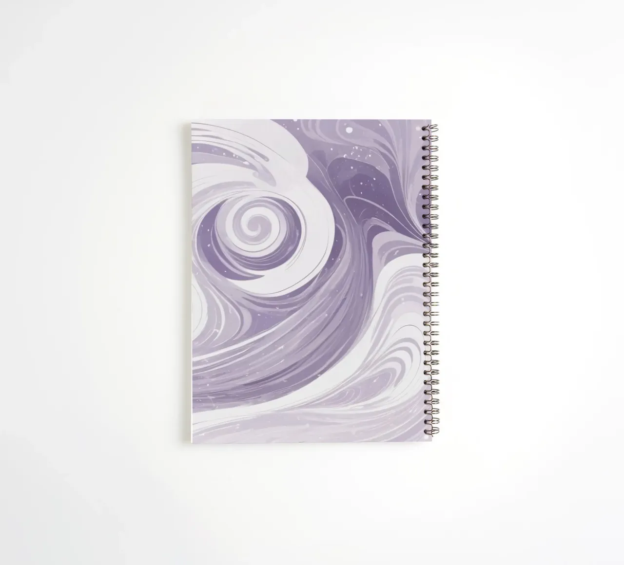 Swirling patterns in shades of purple create a calming room spiral notebook by DesignDoodle