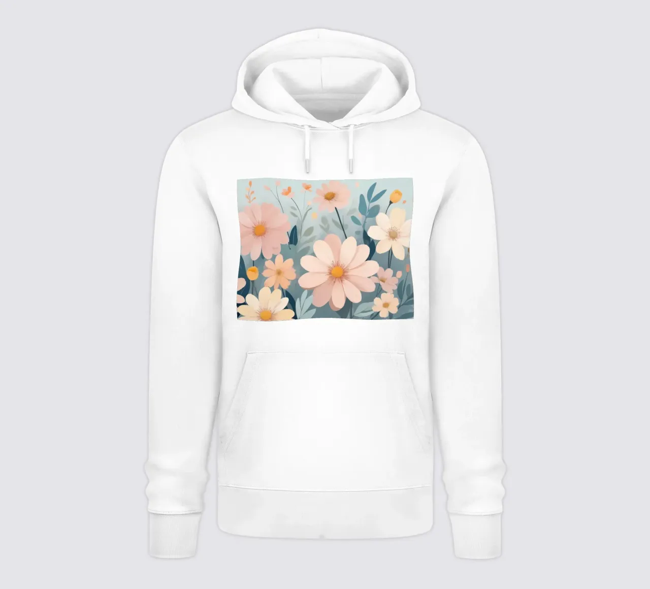 Illustrazione floreale colorata con vari fiori felpa con cappuccio da DesignDoodle