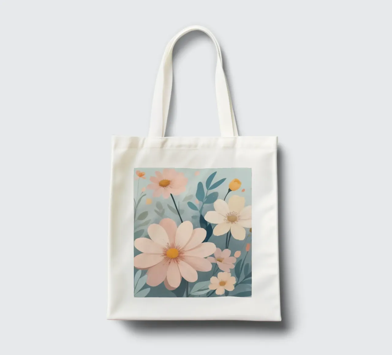 Illustrazione floreale colorata con vari fiori borsa in juta da DesignDoodle