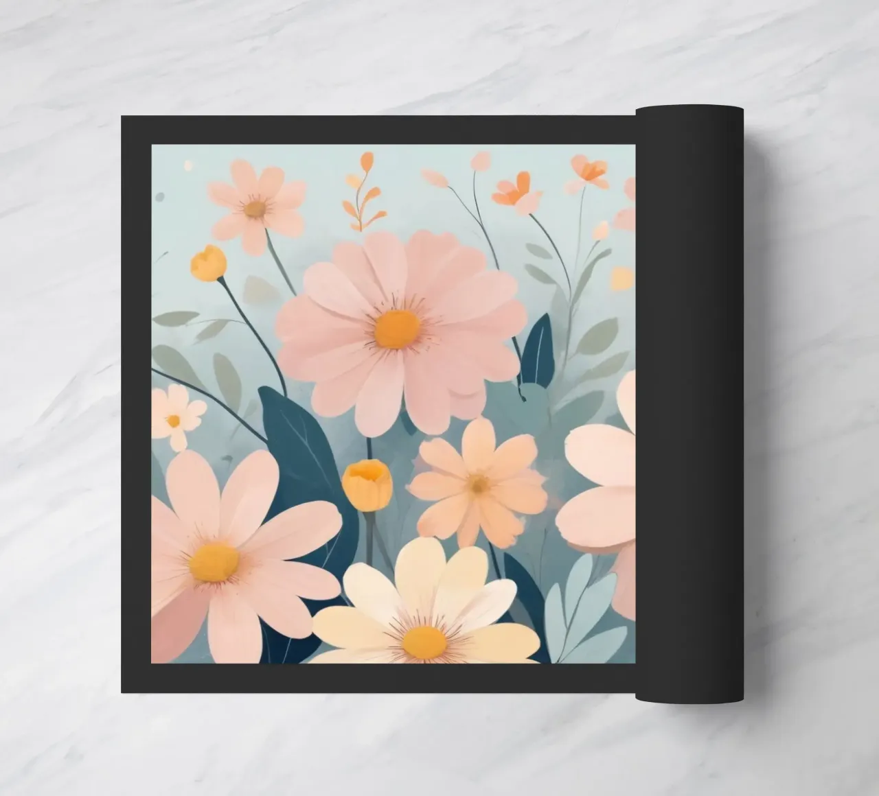 Illustrazione floreale colorata con vari fiori zerbino da DesignDoodle