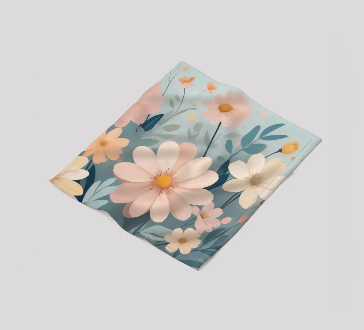 Illustrazione floreale colorata con vari fiori coperta in pile da DesignDoodle