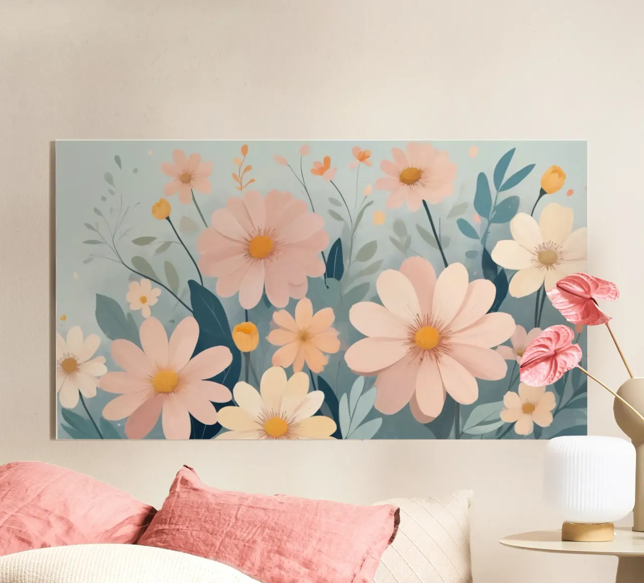 Illustrazione floreale colorata con vari fiori plexiglass da DesignDoodle