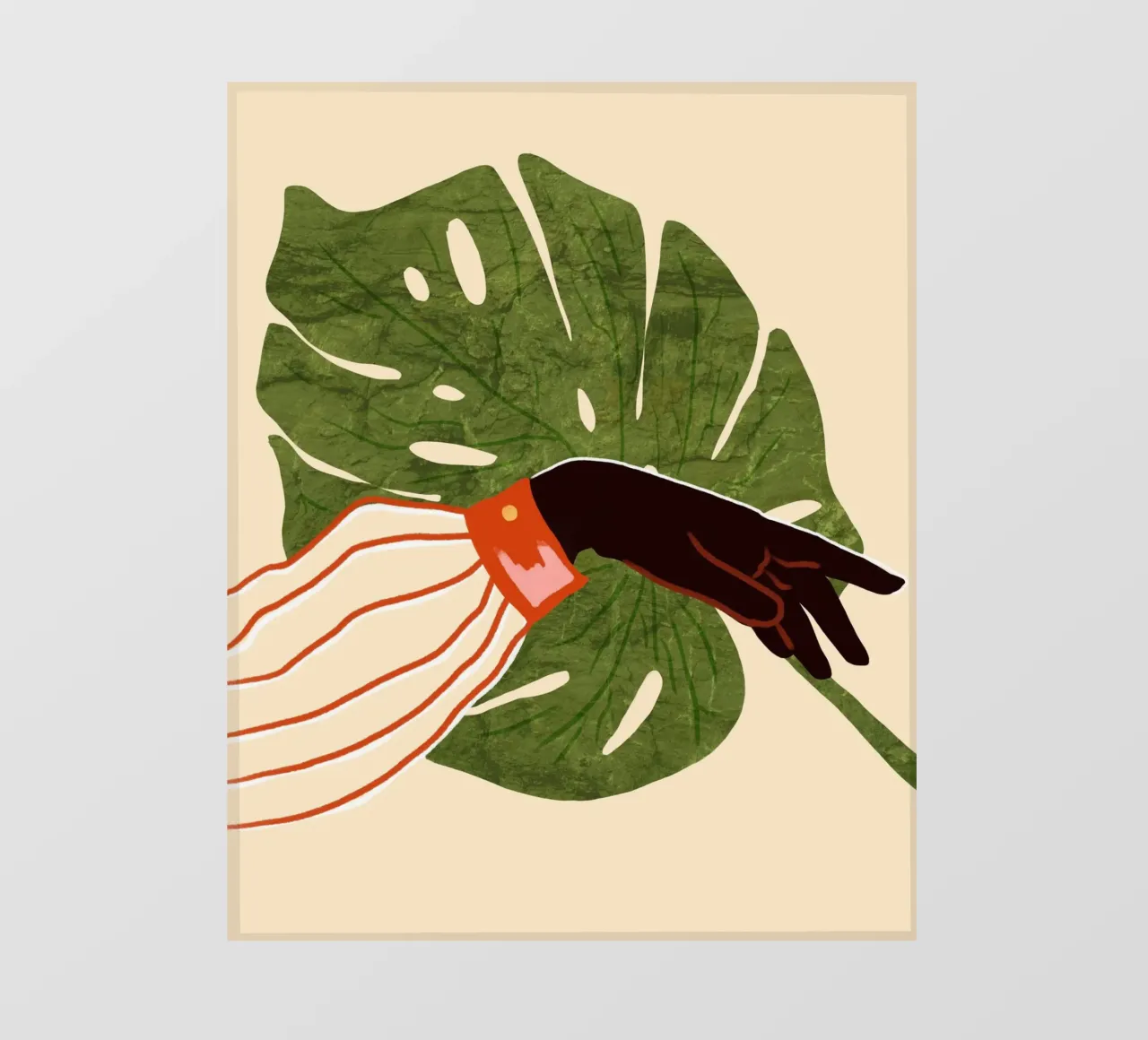 Tela verde, accenti rossi telo in pvc da Kintsugi99