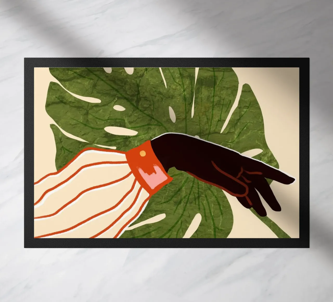 Tela verde, accenti rossi zerbino da Kintsugi99