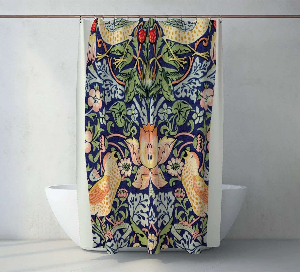 William Morris - The Strawberry Thieves rideau de douche de Vintage by JUNIQE