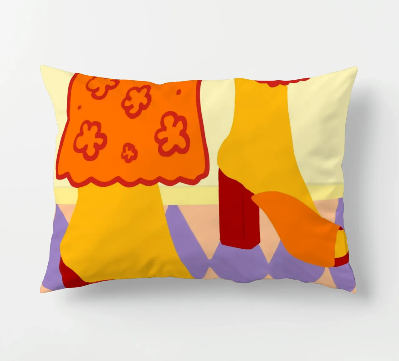 Dancing Across Checkered Dreams decorative cushion by Kintsugi99