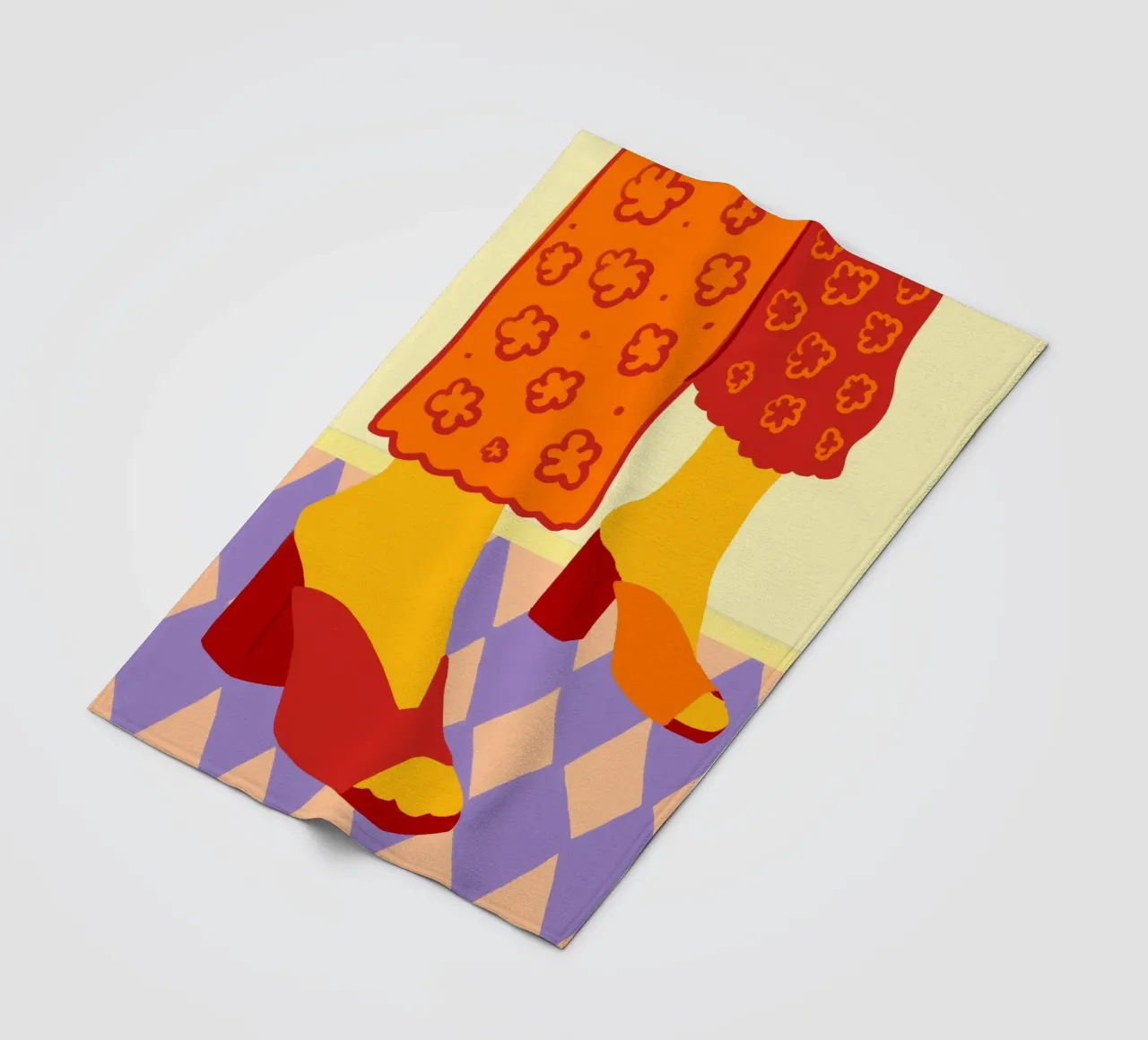 Dancing Across Checkered Dreams fleece blanket by Kintsugi99