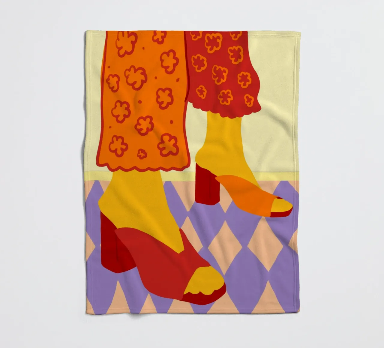 Dancing Across Checkered Dreams fleece blanket by Kintsugi99