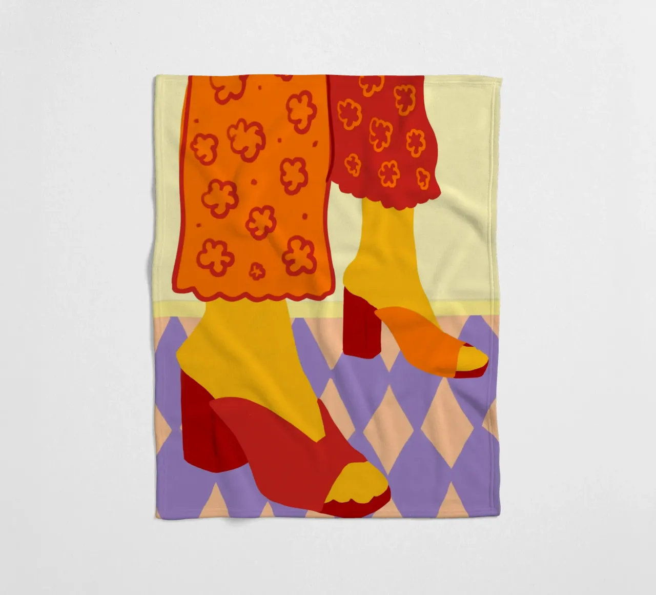 Dancing Across Checkered Dreams fleece blanket by Kintsugi99