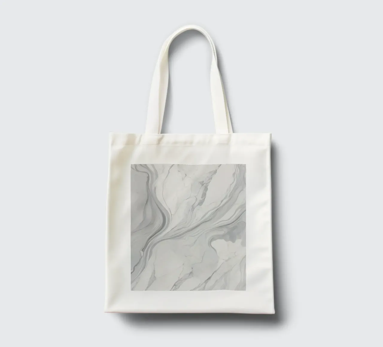 Elegant gray marble texture with swirling patterns and light tote bag by DesignDoodle