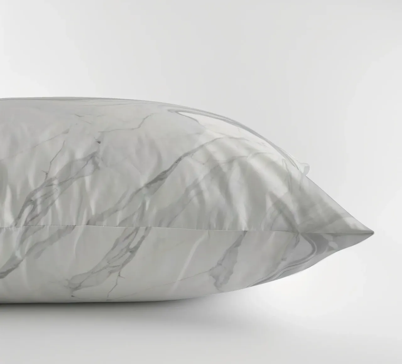 Elegant gray marble texture with swirling patterns and light decorative cushion by DesignDoodle