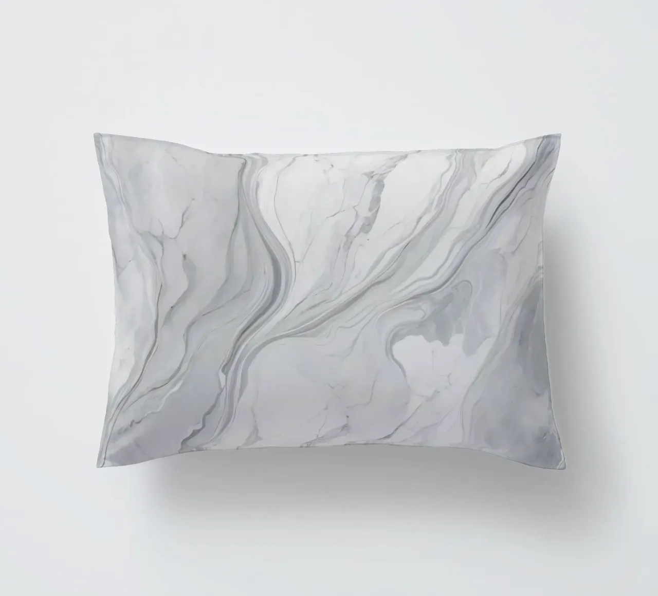 Elegant gray marble texture with swirling patterns and light decorative cushion by DesignDoodle