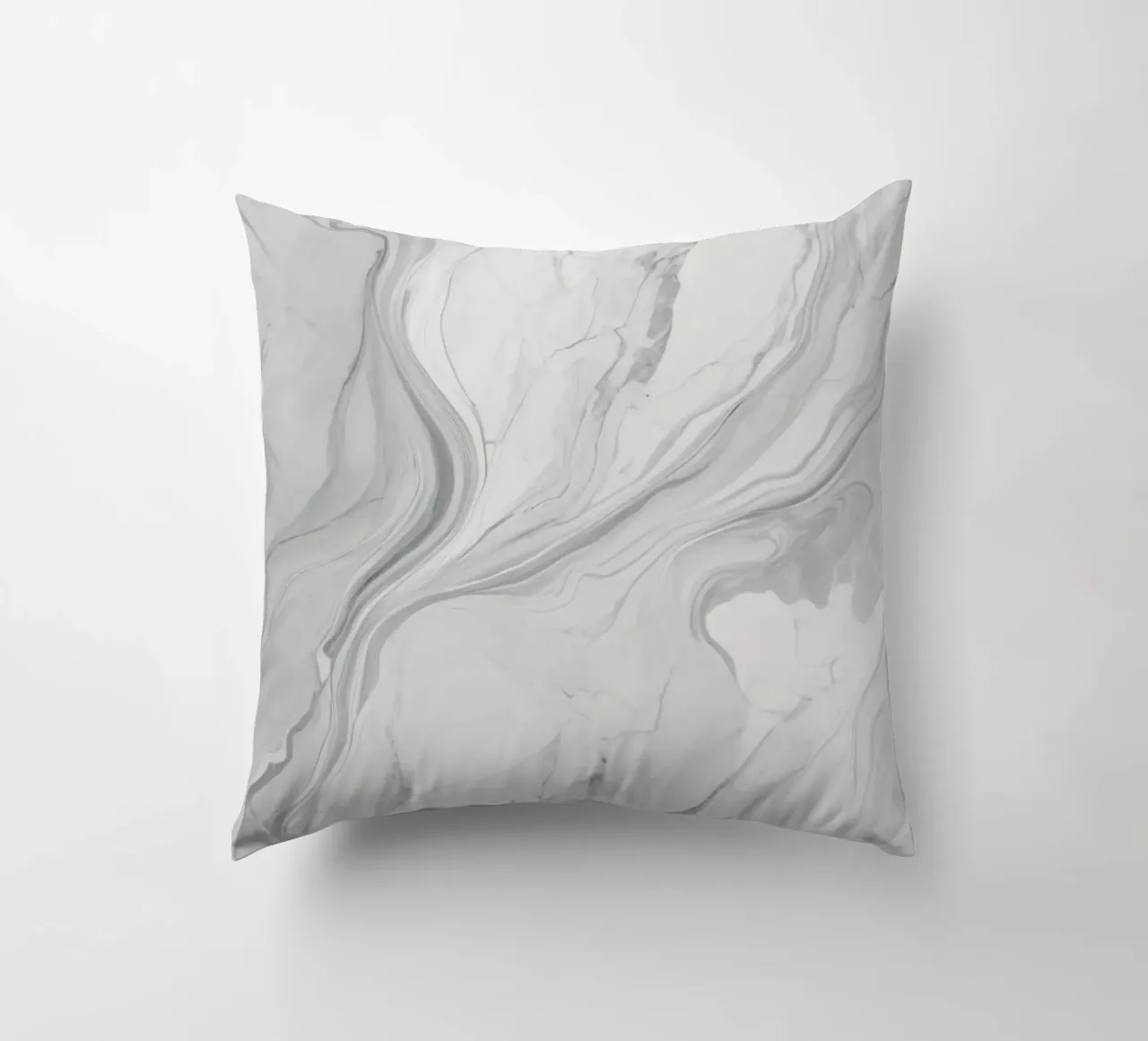Elegant gray marble texture with swirling patterns and light decorative cushion by DesignDoodle